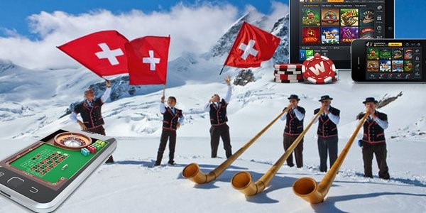 Schnee, Roulette Tisch, Schweizer Flagge, Männer
